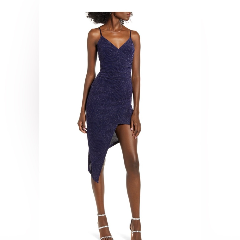 Asymmetrical Sparkle Body-Con Dress